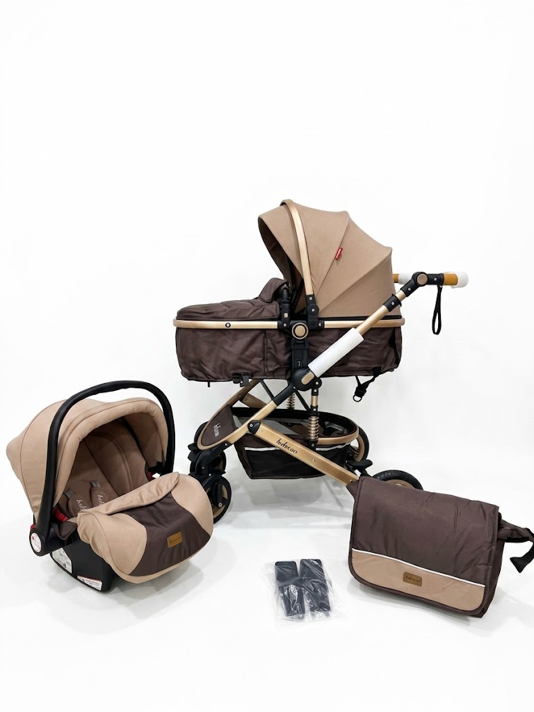 Poussette Belecoo 3 En 1 Avec Siege Auto Et Sac A Langer – Systeme Complet Confort Et Securite Bebe