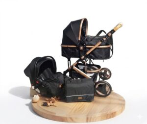Poussette Bébé Belecoo 3 en 1 avec Siège Auto & Sac à Langer – Confort & Sécurité