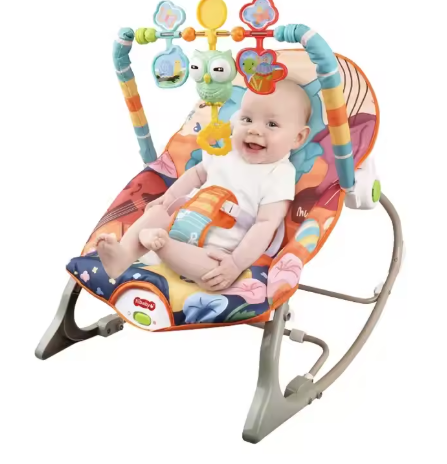 Transat bébé évolutif 2 en 1 avec musique et jouets – balancelle confortable et apaisante