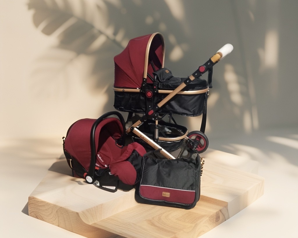 Poussette Belecoo 3 En 1 Avec Siege Auto Et Sac A Langer – Systeme Complet Confort Et Securite Bebe