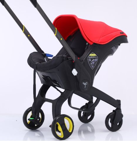 Poussette 2 en 1 avec Siège Auto – Pliable & Pratique dès la Naissance