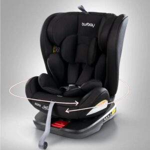 Siège auto bébé Isofix 360° Burbay rouge – pivotant, sécurisé et confortable