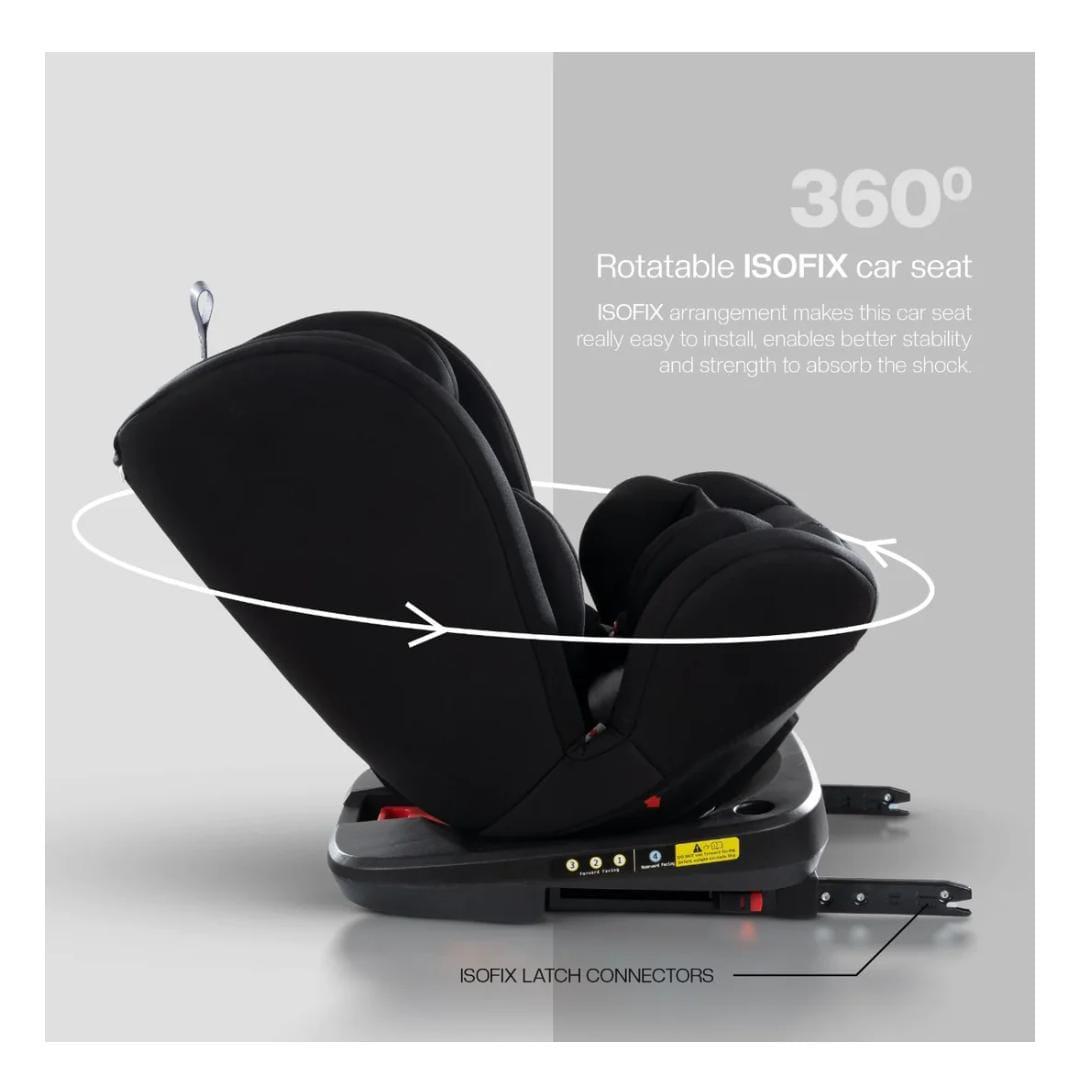 Siège auto bébé Isofix 360° Burbay rouge – pivotant, sécurisé et confortable