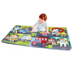 tapis de jeu pour bébé tapis pliant pour activité rampante gym cartoon non toxic cloth fabric toys car traffic baby play mat
