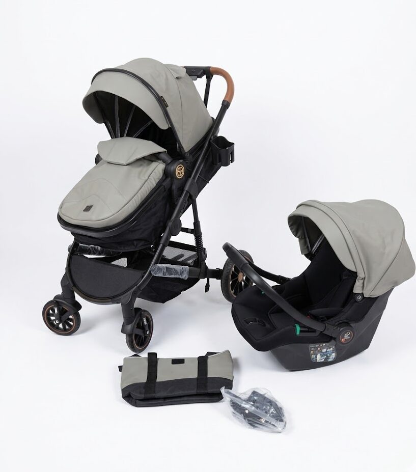 Poussette Burbay – Système de Voyage 3-en-1 avec Siège Auto et Sac à Langer