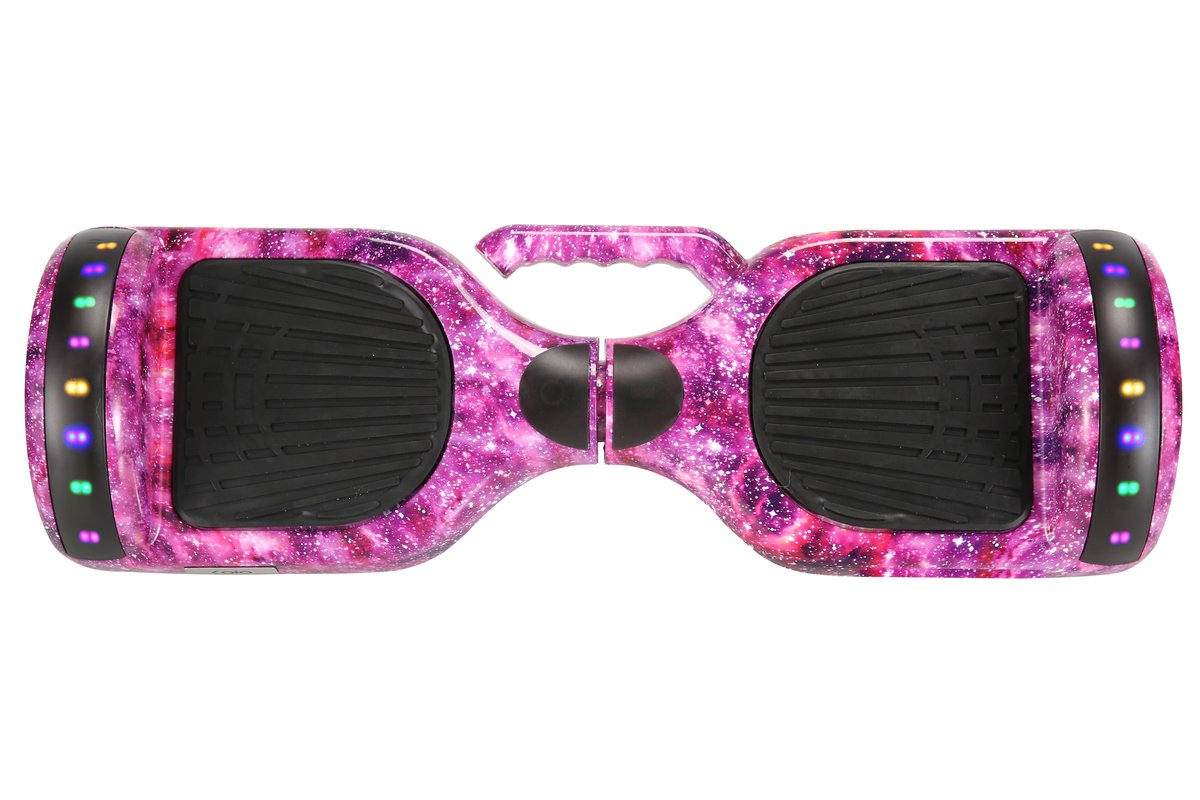 Hoverboard 6.5 Pouces Rose Galaxy Bluetooth LED – Scooter Électrique Auto-Équilibré Design Espace