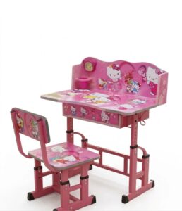 Bureau Enfant avec Chaise – Pack Scolaire Hello Kitty Ergonomique & Ludique