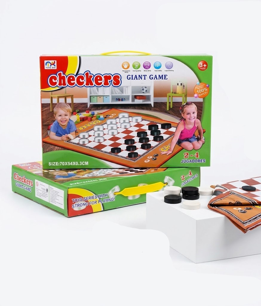 Jeu De Dames Geant Et Echecs Tian Xin Enfant – Plateau 70x54 Cm Jeu Strategie Familial 3 Ans