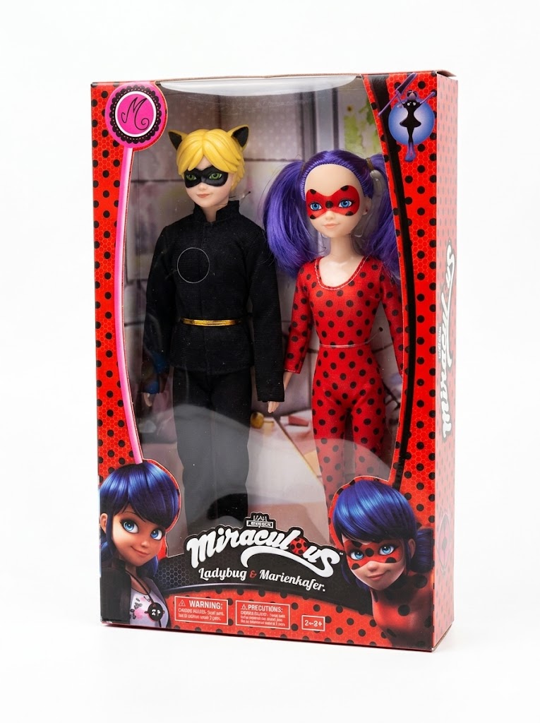 Coffret Poupees Miraculous Ladybug Et Chat Noir Enfant – Figurines Personnages Serie Avec Accessoires