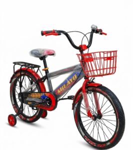 Vélo Enfant Milayo – Avec Roues Stabilisation, Panier & Porte-Bagages