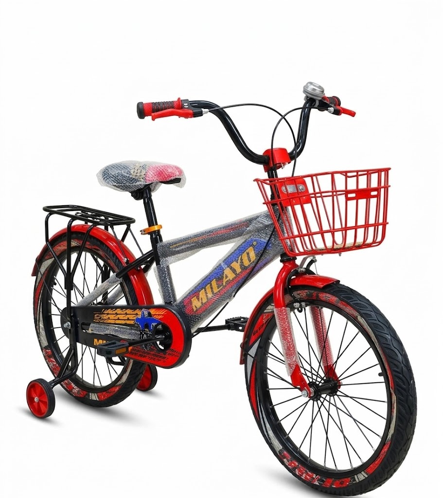 Vélo Enfant Milayo – Avec Roues Stabilisation, Panier & Porte-Bagages