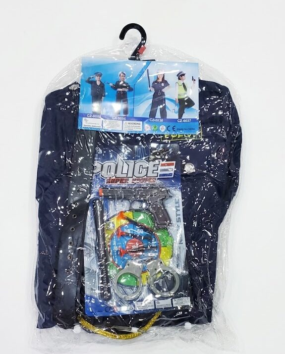 Déguisement Policier Enfant Complet – Costume de Police avec Accessoires (Menottes, Matraque, Pistolet Jouet)