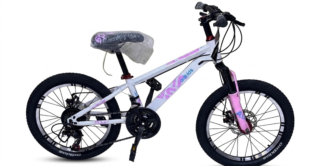 Vélo Enfant Adkids Blanc & Rose – Design Fille Style Élégant avec Selle Confort