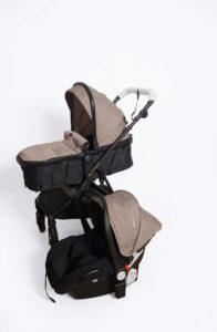Poussette Burbay AG812 3-en-1– Système de Voyage avec Nacelle et Siège Auto