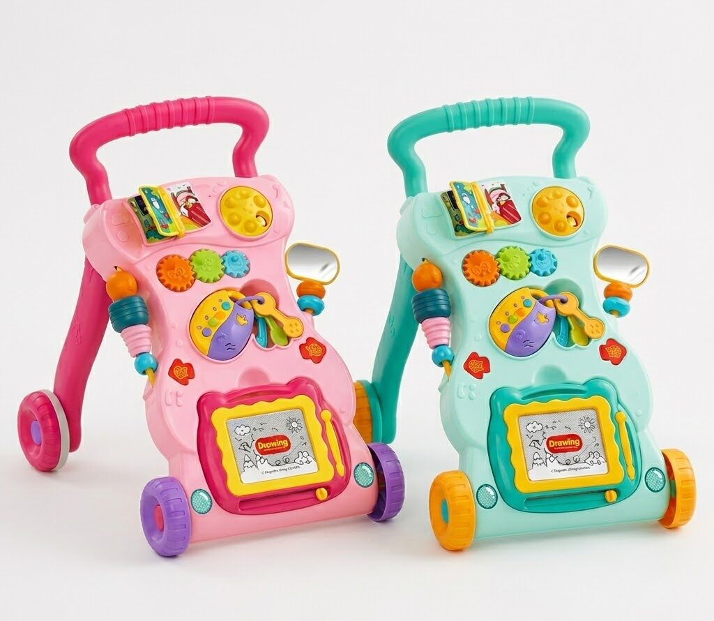 Trotteur Bébé Musical Plya Together – Marcheur avec Centre d’Activités & Ardoise Magique