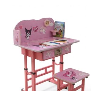 Bureau Enfant avec Chaise – Pack Scolaire Kuromi & My Melody Ergonomique Design Kawaii