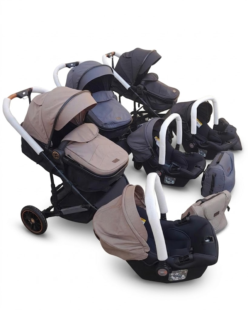 Poussette Burbay – Système de Voyage 3-en-1 avec Siège Auto et Sac à Langer