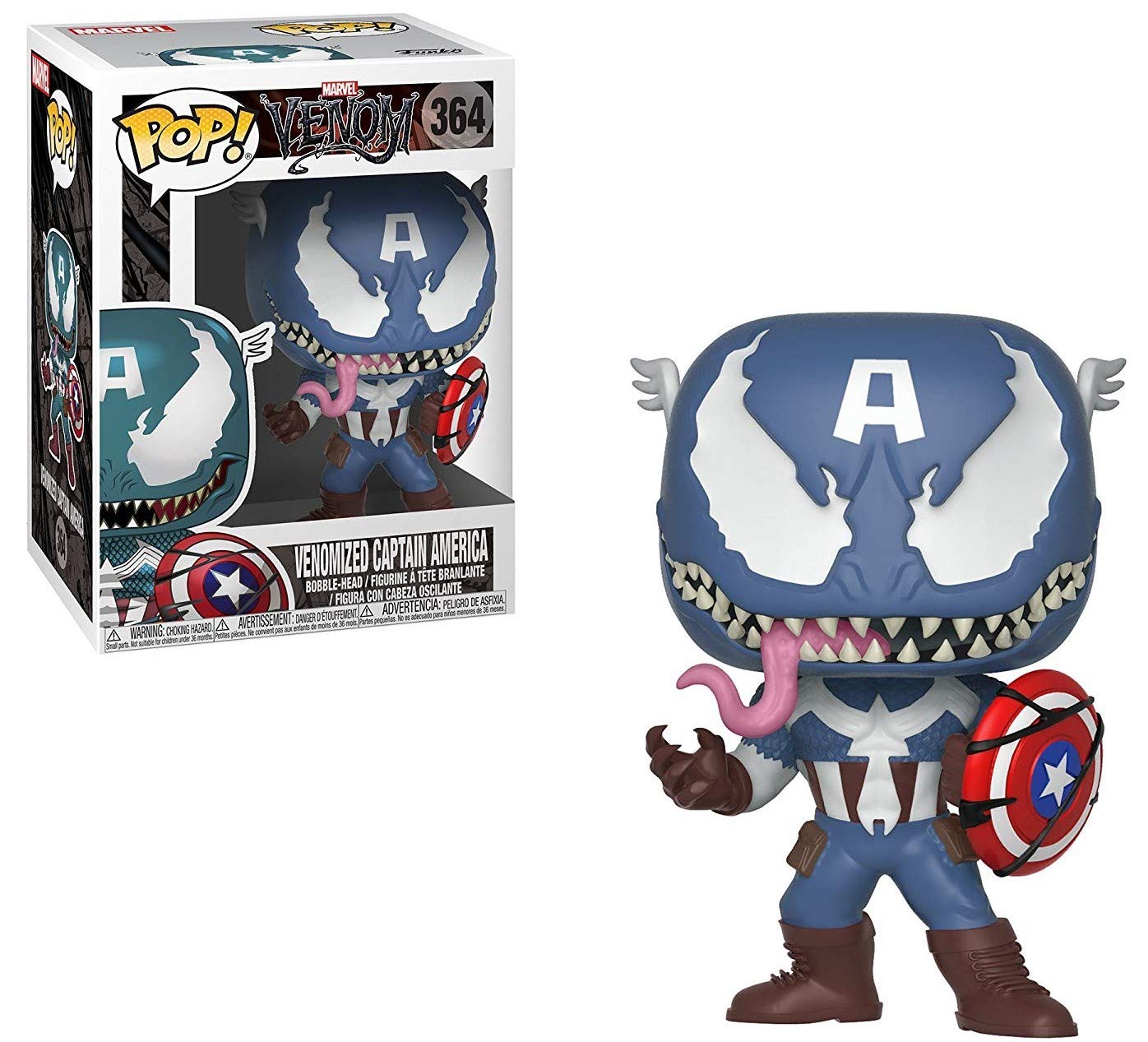 Figurine Funko Pop Venom Captain America – Figurine Marvel Venomized Bobble Head En Vinyle