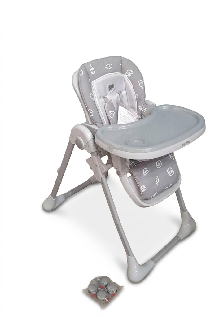 Chaise Haute Bébé Confortable et Sécurisée – Plateau Amovible et Harnais