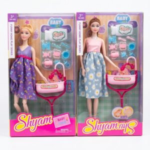 Ensemble Poupee De Mode Enfant Avec Poussette Et Bebe – Coffret Funny Home Play Shyam Avec Accessoires