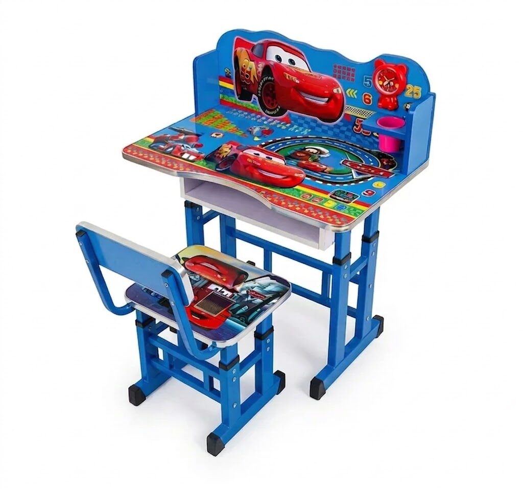 Bureau Enfant avec Chaise – Pack Disney Cars Flash McQueen Ergonomique & Dynamique