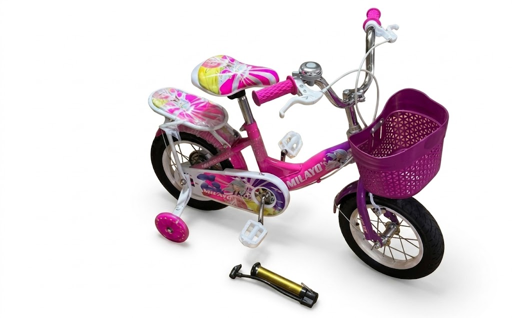 Vélo Enfant Milayo KQ-10 – Avec Roues Stabilisatrices & Panier Avant Apprentissage Facile