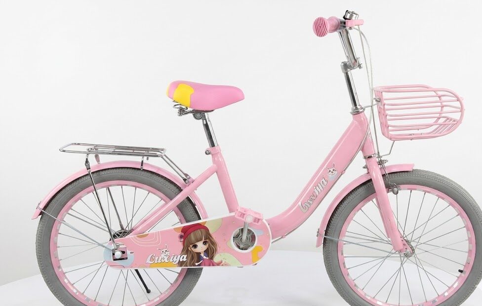 Vélo Enfant Cruxiya  Rose – Avec Panier, Porte-Bagages & Stabilité Apprentissage