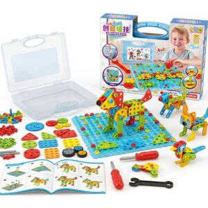 Jeu De Construction Creatif Enfant 125 Pieces 2D 3D Avec Mallette Et Outils 6 Ans Et Plus