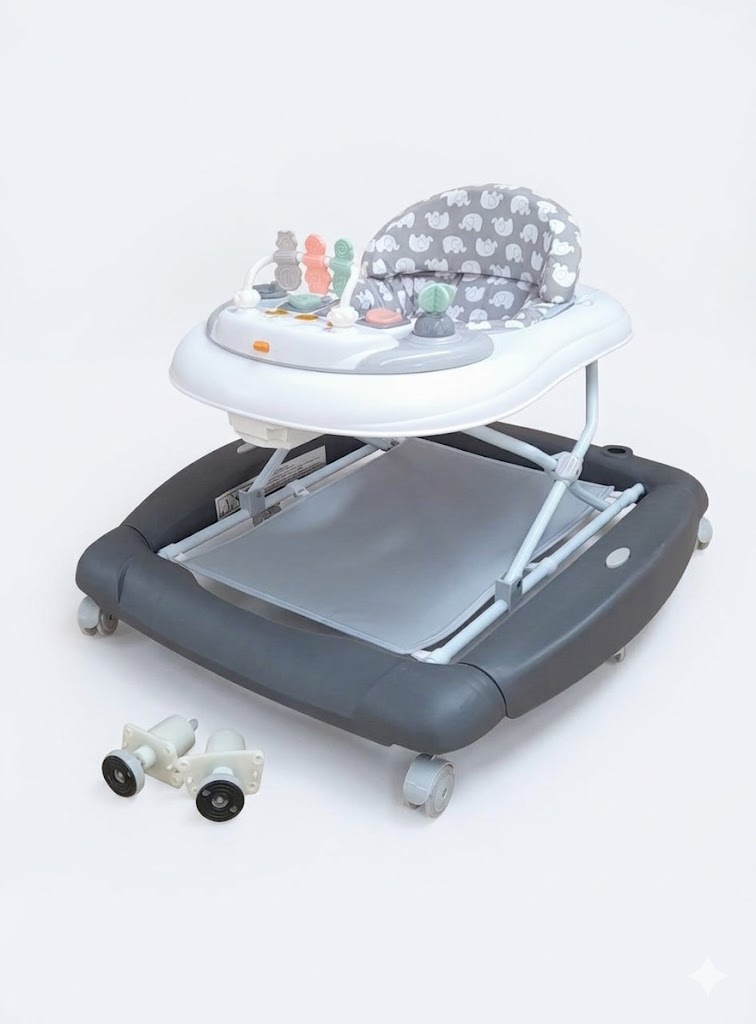 Trotteur bébé 2 en 1 avec balançoire BURBAY – réglable, musical et sécurisé