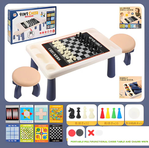 Jeu D'Echecs 9 En 1 Enfant Coffret Educatif – Coffret Jeux De Reflexion Et Strategie Pour Enfants