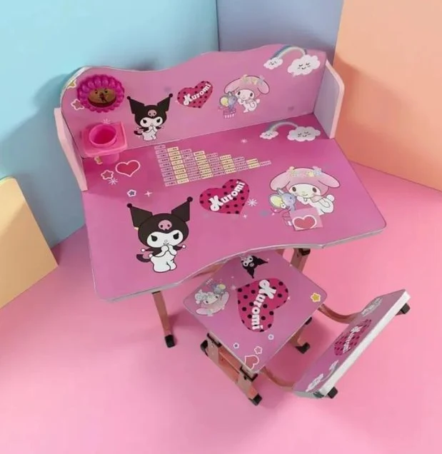 Ensemble Bureau et Chaise Enfant Kuromi & My Melody – Éducatif, Ergonomique & Design Fille