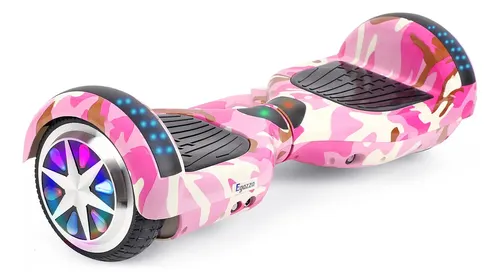 Hoverboard Électrique 6.5” Camouflage Rose – LED, Bluetooth et Auto-Équilibré