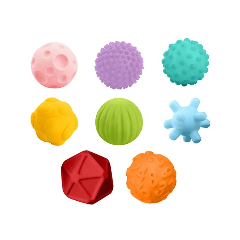 Balles Sensorielles Textures Bebe Huanger – Jouet D Eveil Motricite Et Toucher 6 Mois