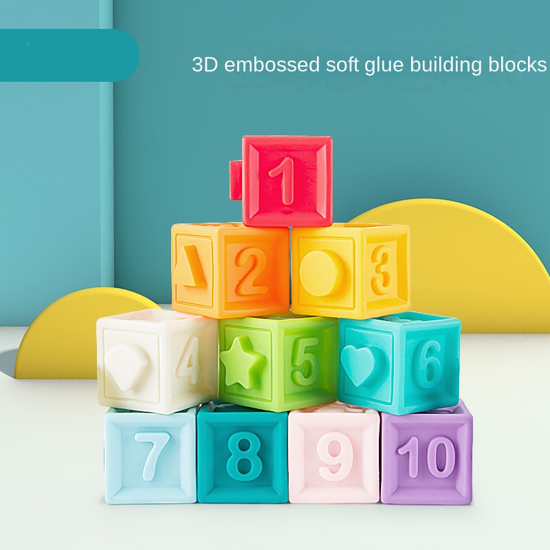 Blocs Textures Educatifs Bebe Huanger 10 Pieces – Jouet Sensoriel Dentition Et Apprentissage