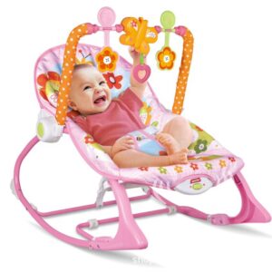 Chaise à Bascule Électrique Bébé Tiibaby Maroc – Transat Rose Évolutif en Rocker pour Enfant