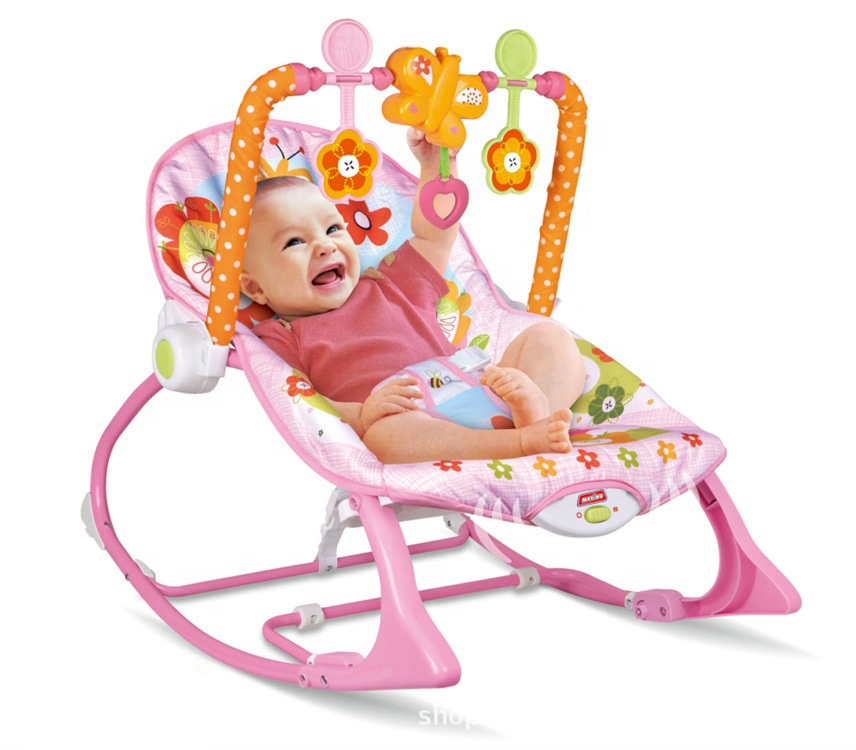 Chaise à Bascule Électrique Bébé Tiibaby Maroc – Transat Rose Évolutif en Rocker pour Enfant