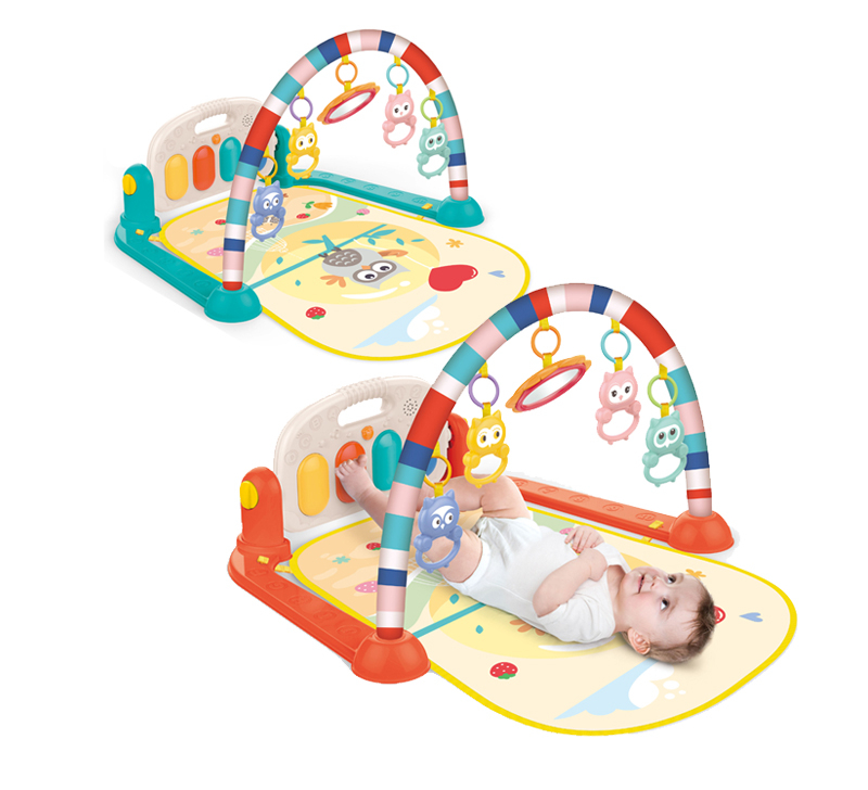 Tapis d’Éveil Bébé Huanger avec Piano Musical – Fitness Rack avec Jouets Suspendus
