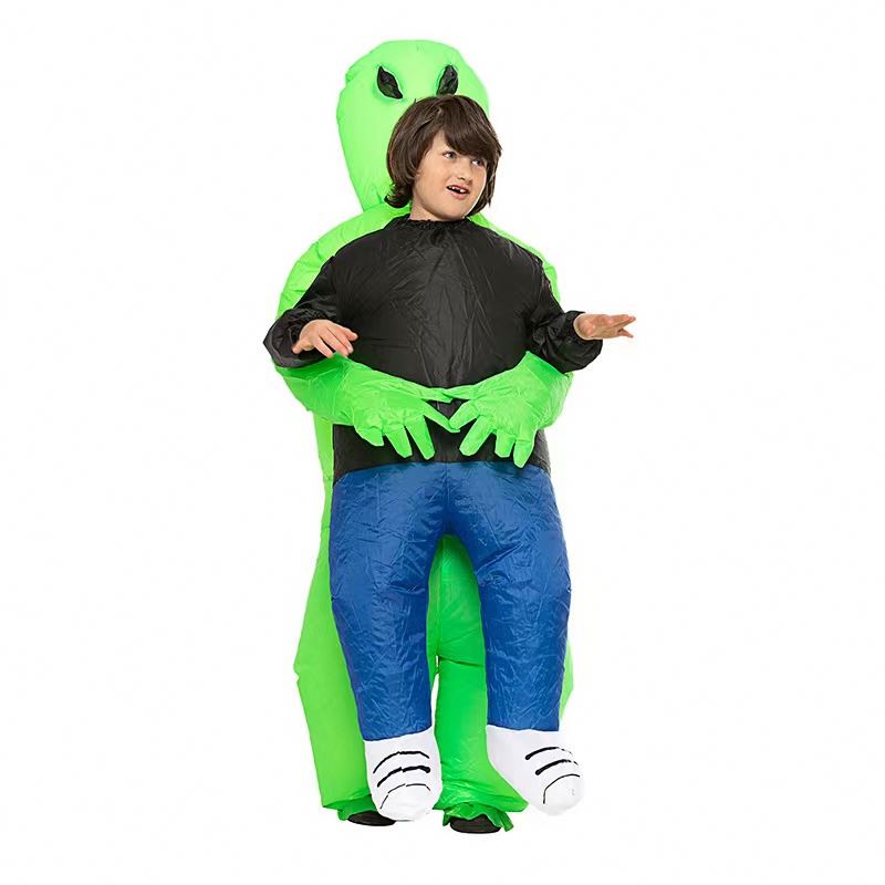 Costume Gonflable Alien Vert Drôle – Déguisement Mascotte Halloween Noël Pâques Enfant & Adulte