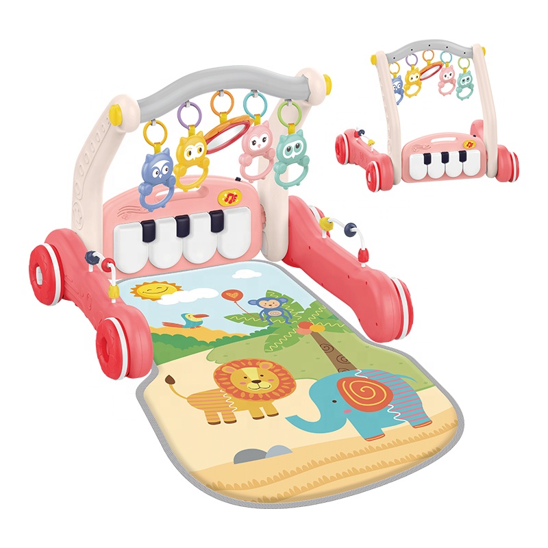 Piano Bébé 2 en 1 avec Tapis d’Éveil – Fitness Rack Musical & Support d’Apprentissage 0-12 Mois