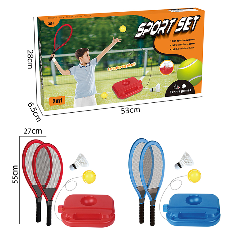 Entraîneur de Tennis & Badminton 2-en-1 Enfant – Jeu Sportif Interactif RS avec Base de Rebond