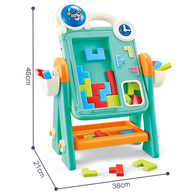 2in1 Double Face Block Game Aimant Planche à Dessin – Jouet Éducatif Enfant 3 ans+ Multifonction
