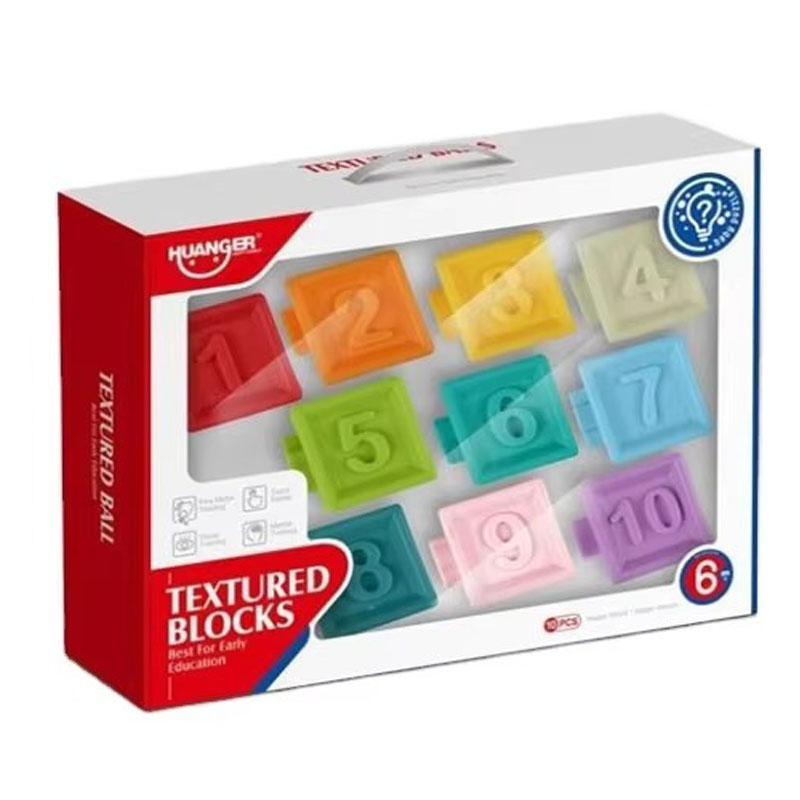 Blocs Textures Educatifs Bebe Huanger 10 Pieces – Jouet Sensoriel Dentition Et Apprentissage