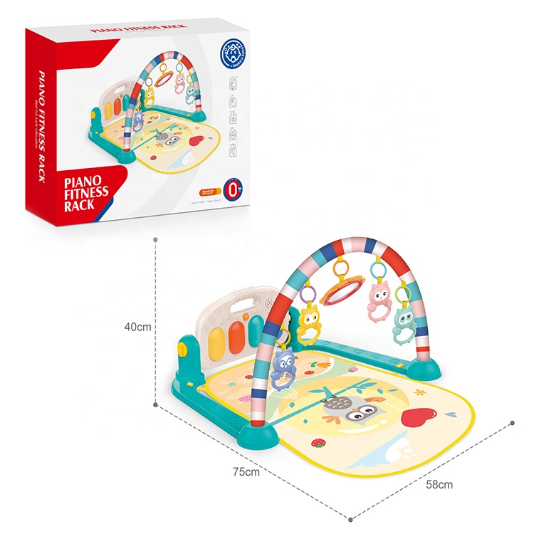 Tapis d’Éveil Bébé Huanger avec Piano Musical – Fitness Rack avec Jouets Suspendus