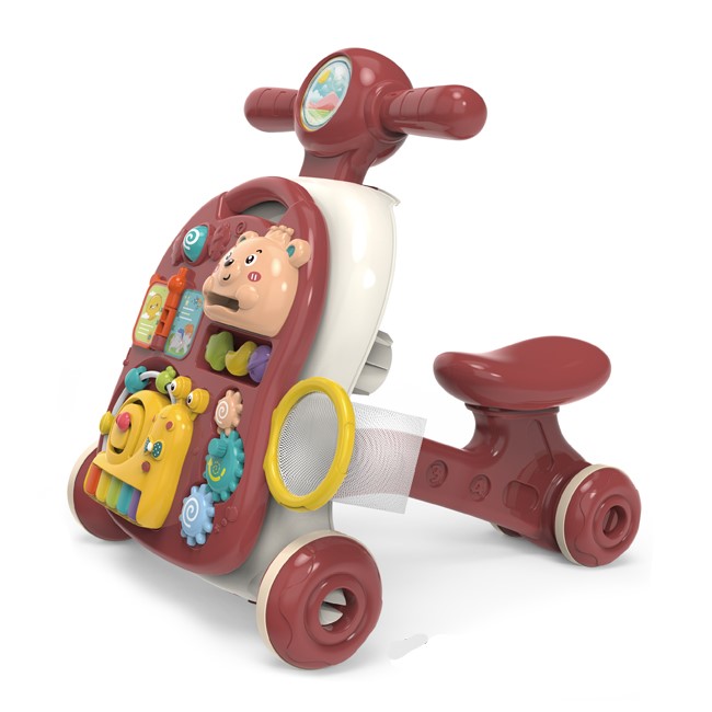 Trotteur Bébé 4 en 1 Multifonction – Marchette, Table d’Apprentissage, Motocyclette et Centre Musical Éducatif