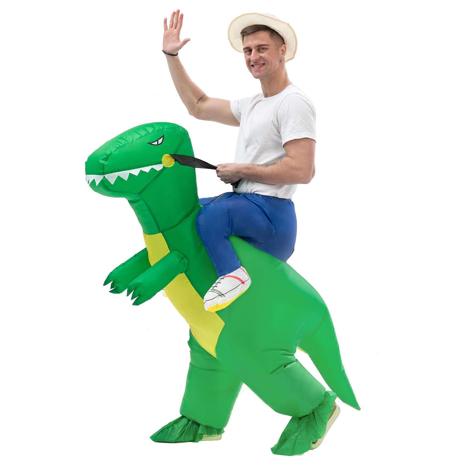 Costume Gonflable Dinosaure Adulte – Mascotte Marchante Drôle pour Halloween, Fêtes & Animations Famille