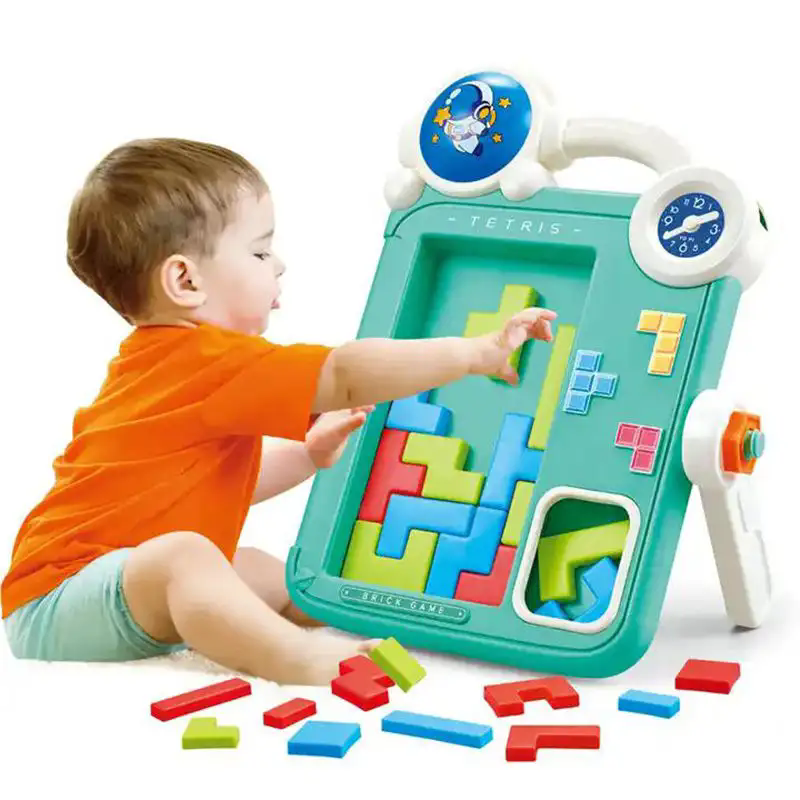 Tableau de Dessin Éducatif 2 en 1 pour Enfant – Ardoise Créative avec Blocs de Construction