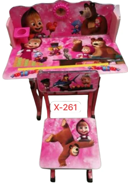 Bureau Enfant avec Chaise – Pack Scolaire Masha et Michka Rose Ergonomique