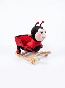 Peluche à bascule coccinelle – jouet enfant en bois avec siège confortable