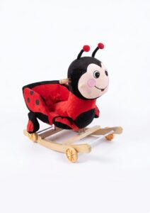 Peluche à bascule coccinelle – jouet enfant en bois avec siège confortable