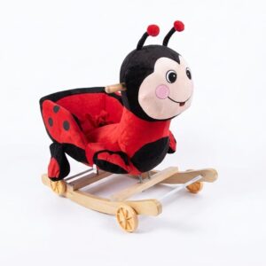 Peluche à bascule coccinelle – jouet enfant en bois avec siège confortable